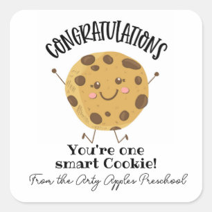 Gefeliciteerd, je bent één slim koekje vierkante sticker
