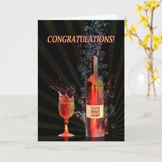 Gefeliciteerd, je bent eenzaam met het spatten van kaart (Gele Bloem)