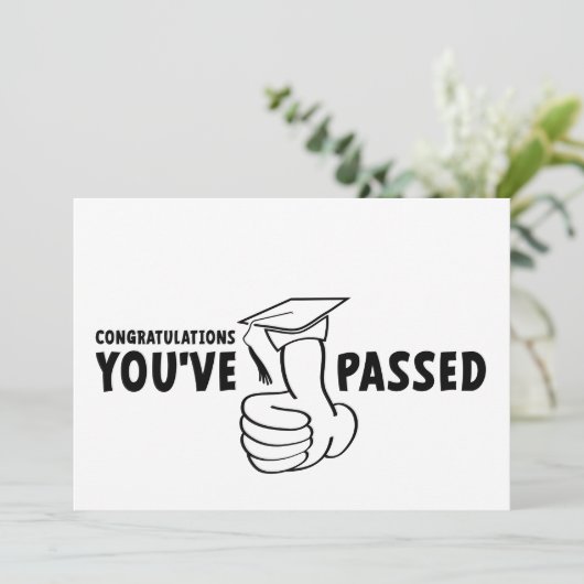 Gefeliciteerd, je bent geslaagd, diploma bedankkaart (Staand voorkant)