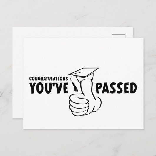 Gefeliciteerd, je bent geslaagd, diploma briefkaart (Voorkant / Achterkant)