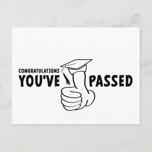 Gefeliciteerd, je bent geslaagd, diploma briefkaart (Voorkant)