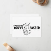 Gefeliciteerd, je bent geslaagd, diploma notitiekaartje (Voorkant / Achterkant in situ)