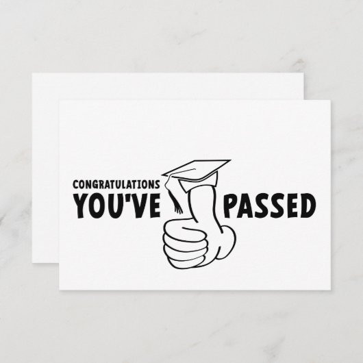 Gefeliciteerd, je bent geslaagd, diploma notitiekaartje (Voorkant / Achterkant)