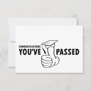Gefeliciteerd, je bent geslaagd, diploma notitiekaartje