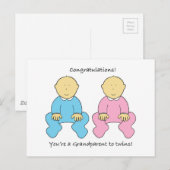 Gefeliciteerd je bent grootouder aan Twins Briefkaart (Voorkant / Achterkant)