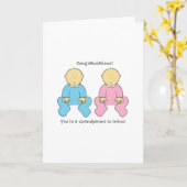 Gefeliciteerd je bent grootouder aan Twins Kaart (Gele Bloem)