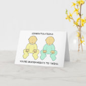 Gefeliciteerd, je bent grootouders tot tweelingen kaart (Gele Bloem)