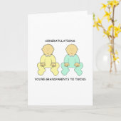 Gefeliciteerd, je bent grootouders tot tweelingen kaart (Gele Bloem)