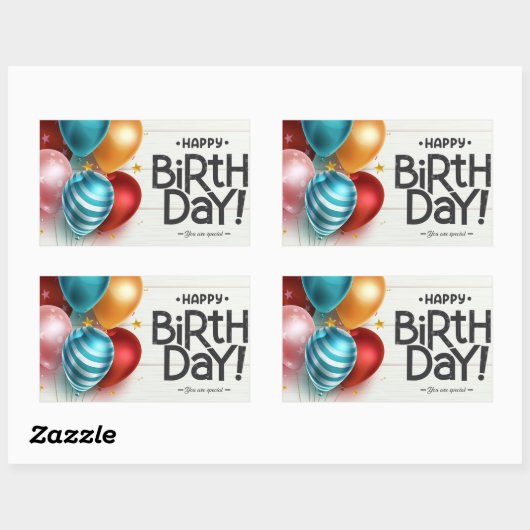 Gefeliciteerd! Je bent speciaal! Rechthoekige Sticker (Vel)