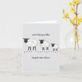 Gefeliciteerd, je bent zwanger - Schapen-congratul Kaart (Gele Bloem)