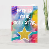 Gefeliciteerd, je Gold Star Colorful Kaart (Voorkant)