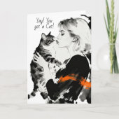 Gefeliciteerd! Je hebt een kat | Proficiat Kaart (Voorkant)
