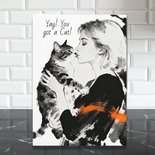 Gefeliciteerd! Je hebt een kat Proficiat Kaart