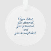 "Gefeliciteerd, je hebt het aangedurfd, je hebt ge Ornament (achterkant)