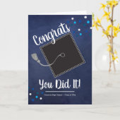 Gefeliciteerd je hebt het Afstudeerder Mortarboard Kaart (Gele Bloem)