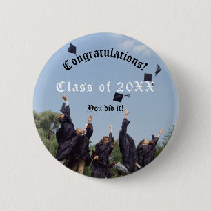 Gefeliciteerd, je hebt het Afstuderen gedaan Ronde Button 5,7 Cm