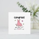 Gefeliciteerd, je hebt het gedaan Cartoon Franse B Kaart (Staand voorkant)