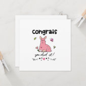 Gefeliciteerd, je hebt het gedaan Cartoon Franse B Kaart (Voorkant / Achterkant in situ)