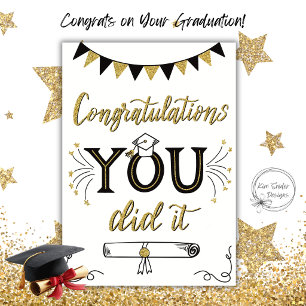 Gefeliciteerd, je hebt het gehaald, afstuderen kaart