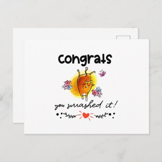 Gefeliciteerd, je hebt het Schattigee Cat Cartoon  Briefkaart (Voorkant / Achterkant)