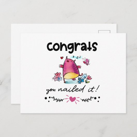 Gefeliciteerd je hebt het Schattigee uil Cartoon g Briefkaart (Voorkant / Achterkant)