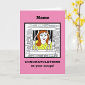 Gefeliciteerd, je laat de Escape Vrouw achter Kaart (Gele Bloem)