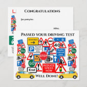 Gefeliciteerd, je rijbewijs gehaald! briefkaart (Voorkant / Achterkant)