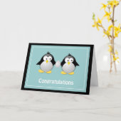 Gefeliciteerd, je verwacht een pinguïngroet kaart (Gele Bloem)