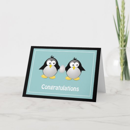 Gefeliciteerd, je verwacht een pinguïngroet kaart (Voorkant)