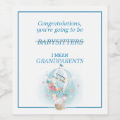 Gefeliciteerd, je wordt grootouders wijn etiket (Enkel label)