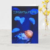 Gefeliciteerd Jellyfish Kaart (Gele Bloem)