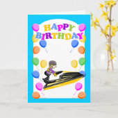 Gefeliciteerd, jetskikampioen kaart (Gele Bloem)