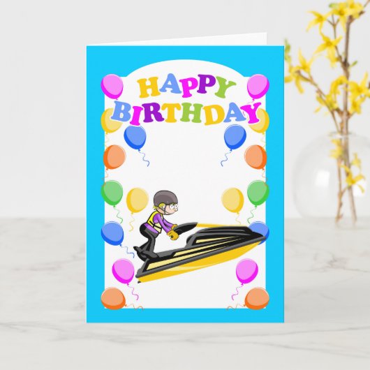 Gefeliciteerd, jetskikampioen kaart (Gele Bloem)