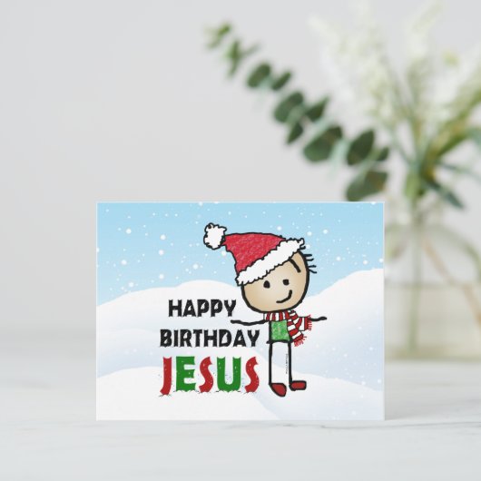 Gefeliciteerd Jezus Briefkaart (Staand voorkant)