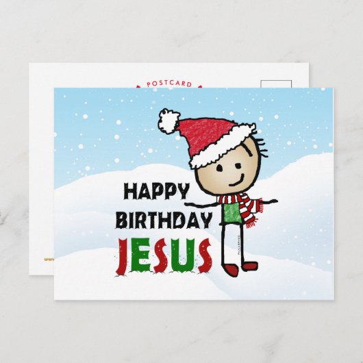 Gefeliciteerd Jezus Briefkaart (Voorkant / Achterkant)