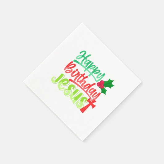 Gefeliciteerd Jezus Kerstmis Prettig Kerstfeest Ca Servet (Hoek)