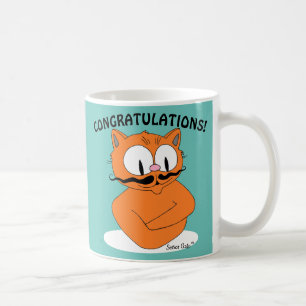 GEFELICITEERD! JIJ BENT DE MAN! Cartoon Kat Koffiemok