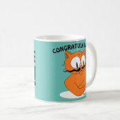 GEFELICITEERD! JIJ HET MAN! Cartoon Cat Koffiemok (Voorkant rechts)