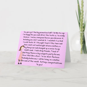 Gefeliciteerd Job Promotie Gifts (Vrouw) Kaart