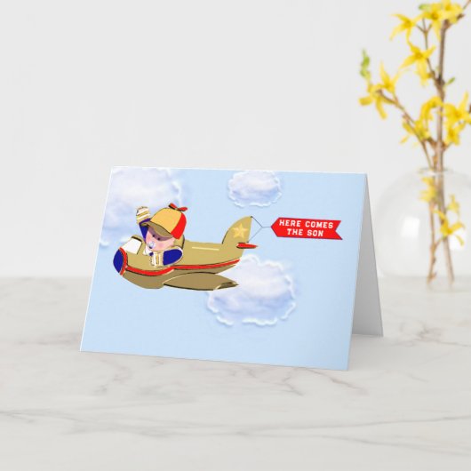 Gefeliciteerd jongen kaart (Gele Bloem)