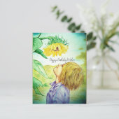 Gefeliciteerd Jongen | Zonnebloem Ansichtkaart Briefkaart (Staand voorkant)