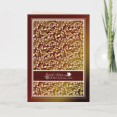 Gefeliciteerd joodse bruiloften Damask Brown Card Bedankkaart (Achterkant)