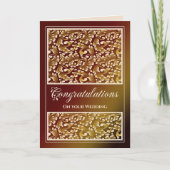 Gefeliciteerd joodse bruiloften Damask Brown Card Bedankkaart (Voorkant)