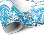 Gefeliciteerd Jouw tekst Naam toevoegen Pensioen Cadeaupapier (Rol Hoek)