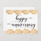 Gefeliciteerd Jubileum met Gold Love Briefkaart (Voorkant / Achterkant)