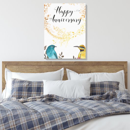 Gefeliciteerd Jubileum met huwelijk man Canvas Afdruk (Insitu (Slaapkamer))
