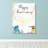 Gefeliciteerd Jubileum met huwelijk man Canvas Afdruk (Insitu (Houten vloer))