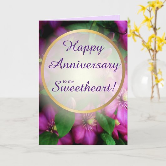 Gefeliciteerd Jubileum voor mijn liefje Romantiek Kaart (Gele Bloem)