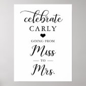 Gefeliciteerd juffrouw mevrouw bruidsfeest Hart WE Poster (Voorkant)