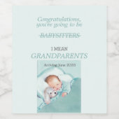 Gefeliciteerd Jullie Worden Grootouders Baby Jonge Wijn Etiket (Enkel label)
